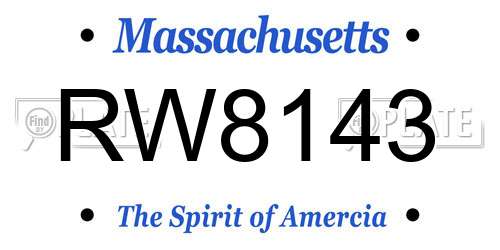 RW8143 Massachusetts License Plate