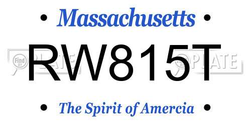 RW815T Massachusetts License Plate