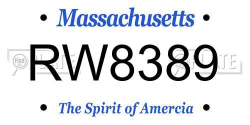 RW8389 Massachusetts License Plate