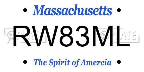 RW83ML Massachusetts License Plate