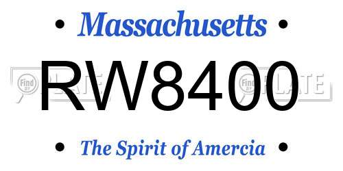 RW8400 Massachusetts License Plate