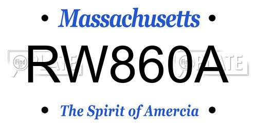 RW860A Massachusetts License Plate