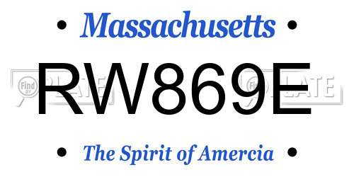 RW869E Massachusetts License Plate