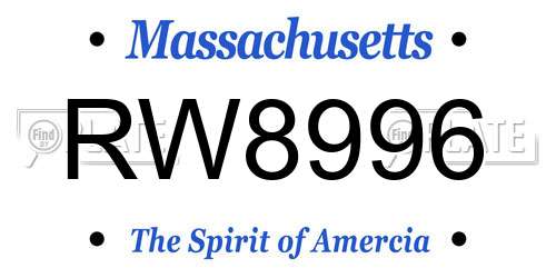 RW8996 Massachusetts License Plate