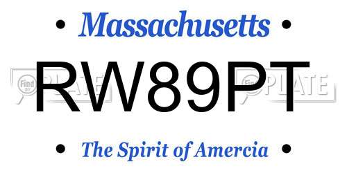 RW89PT Massachusetts License Plate
