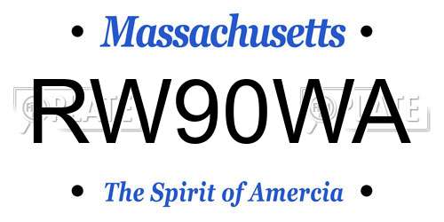 RW90WA Massachusetts License Plate
