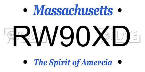 RW90XD Massachusetts License Plate