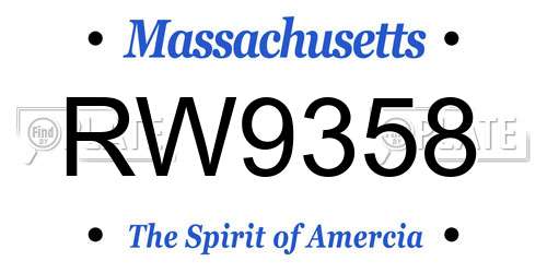 RW9358 Massachusetts License Plate