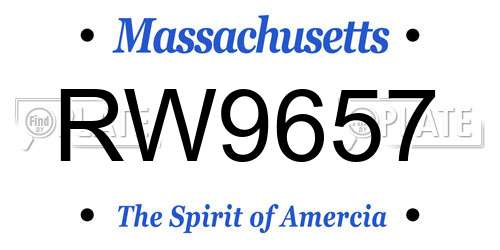 RW9657 Massachusetts License Plate