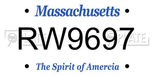RW9697 Massachusetts License Plate