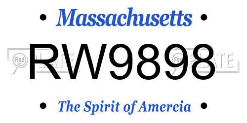 RW9898 Massachusetts License Plate