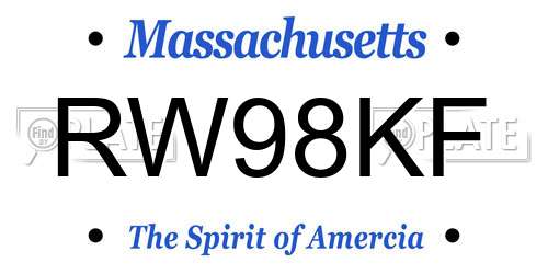 RW98KF Massachusetts License Plate