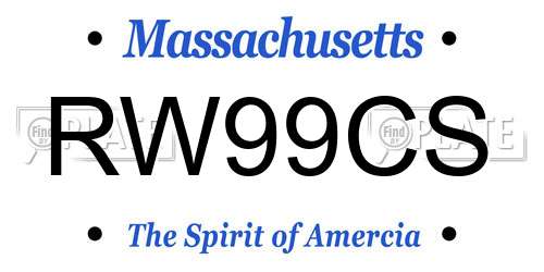RW99CS Massachusetts License Plate