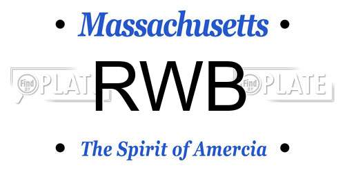 RWB Massachusetts License Plate