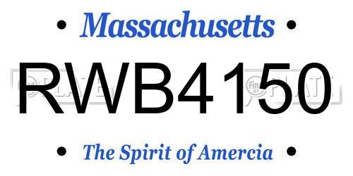 RWB4150 Massachusetts License Plate