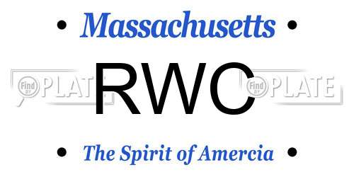 RWC Massachusetts License Plate