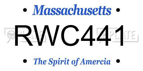 RWC441 Massachusetts License Plate