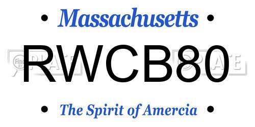 RWCB80 Massachusetts License Plate