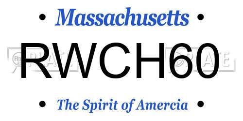 RWCH60 Massachusetts License Plate