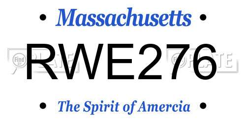 RWE276 Massachusetts License Plate