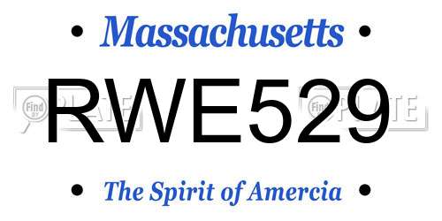 RWE529 Massachusetts License Plate