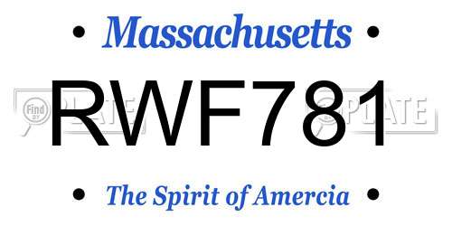 RWF781 Massachusetts License Plate