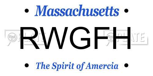 RWGFH Massachusetts License Plate