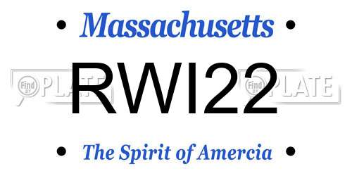RWI22 Massachusetts License Plate