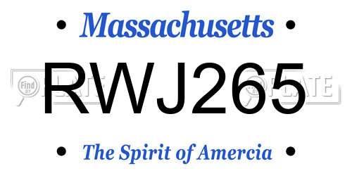 RWJ265 Massachusetts License Plate