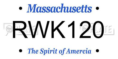 RWK120 Massachusetts License Plate