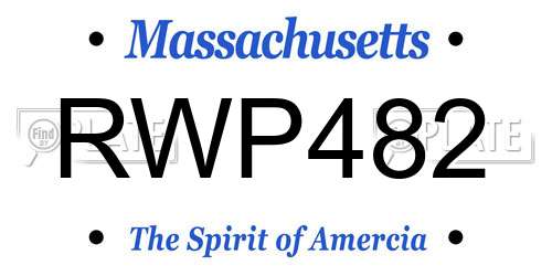 RWP482 Massachusetts License Plate