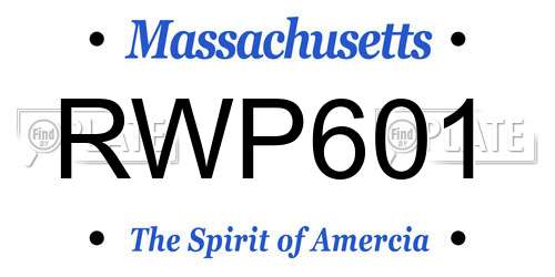 RWP601 Massachusetts License Plate