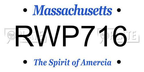 RWP716 Massachusetts License Plate