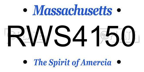 RWS4150 Massachusetts License Plate
