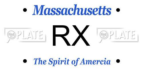 RX Massachusetts License Plate