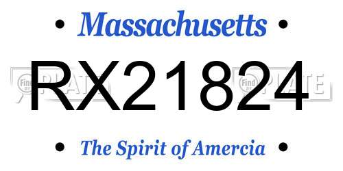 RX21824 Massachusetts License Plate