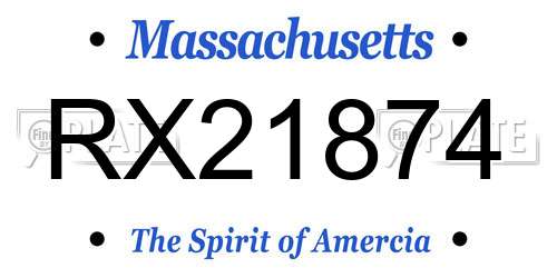 RX21874 Massachusetts License Plate