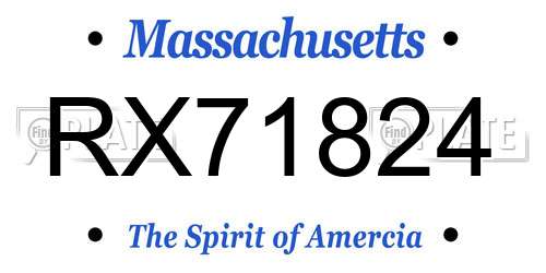 RX71824 Massachusetts License Plate