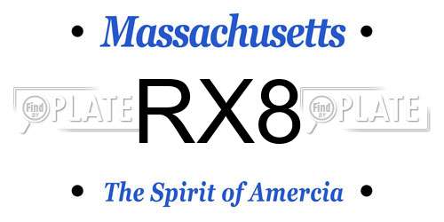 RX8 Massachusetts License Plate