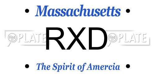 RXD Massachusetts License Plate