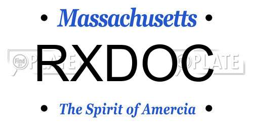 RXDOC Massachusetts License Plate