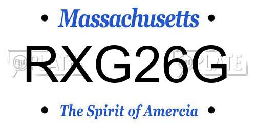 RXG26G Massachusetts License Plate