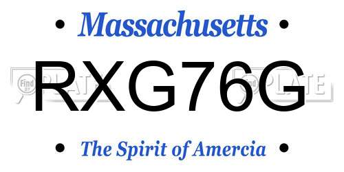 RXG76G Massachusetts License Plate