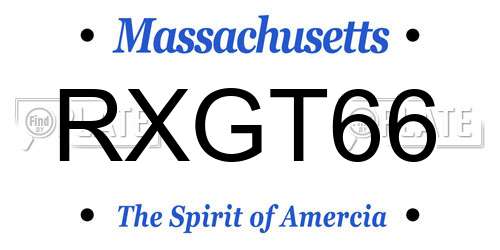 RXGT66 Massachusetts License Plate