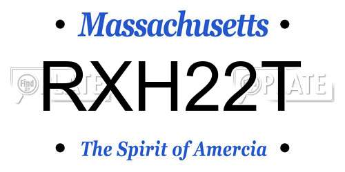 RXH22T Massachusetts License Plate