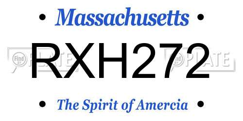 RXH272 Massachusetts License Plate