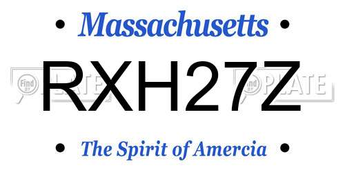 RXH27Z Massachusetts License Plate