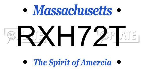 RXH72T Massachusetts License Plate