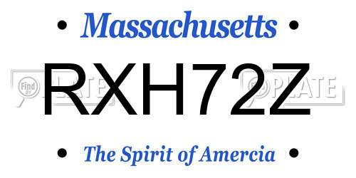 RXH72Z Massachusetts License Plate
