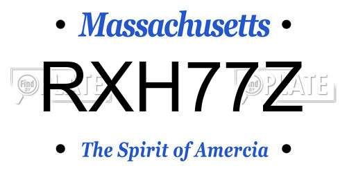 RXH77Z Massachusetts License Plate